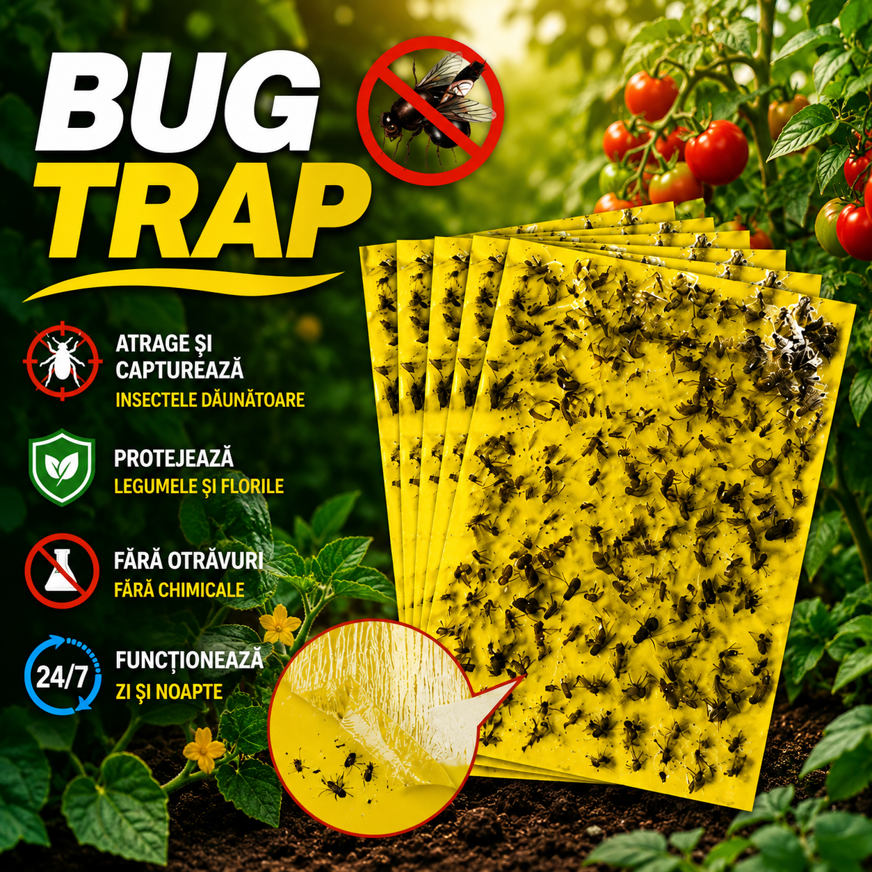 Capcane Lipicioase Reutilizabile Anti-Dăunători- BugTrap™
