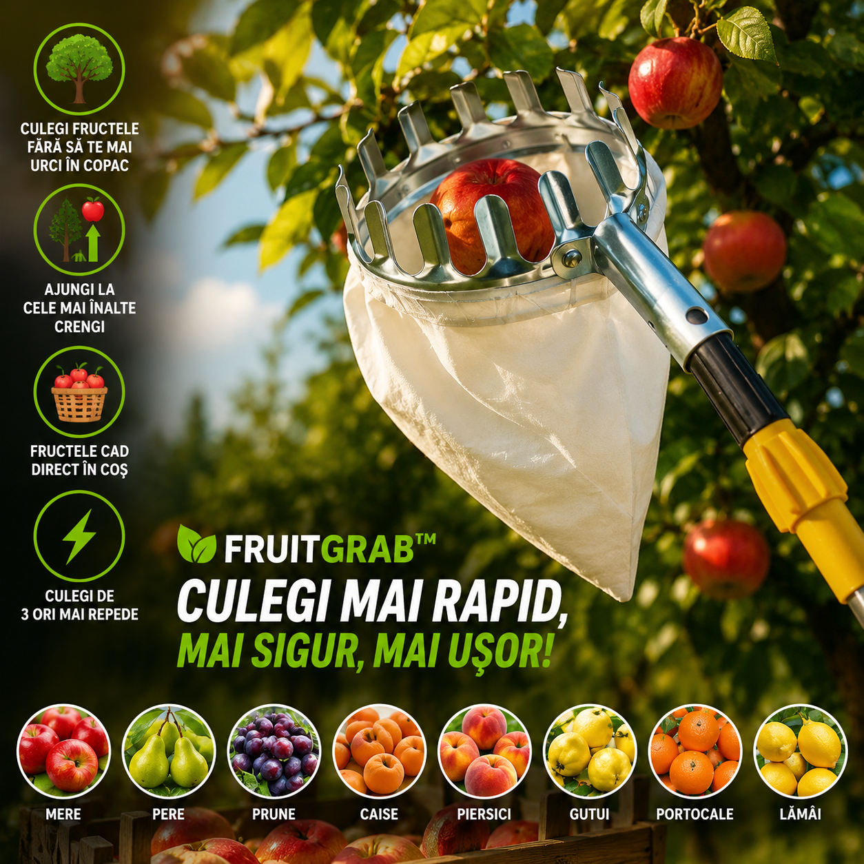 Culegi Tot Fără Scară-1+1 GRATIS FruitGrab™