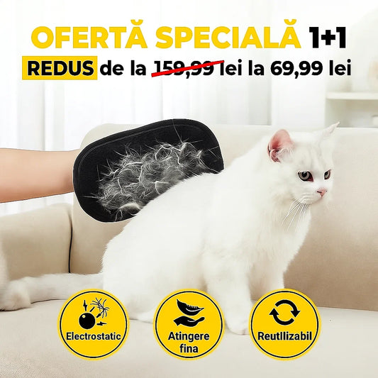 Mănușă electrostatică pentru îndepărtarea părului de animale | CLAW 1+1