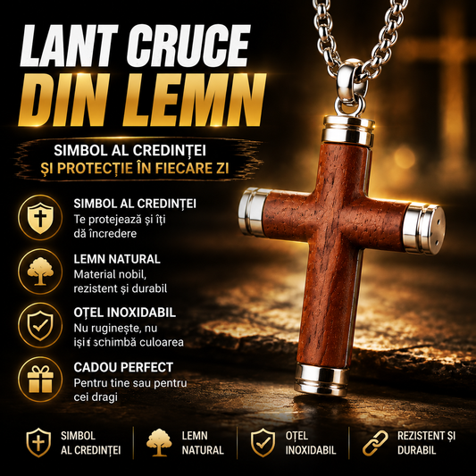 Lănțișor Cu Cruce Din Lemn FaithWood™