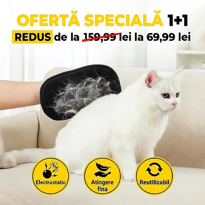 Mănușă electrostatică pentru îndepărtarea părului de animale | CLAW  1+1